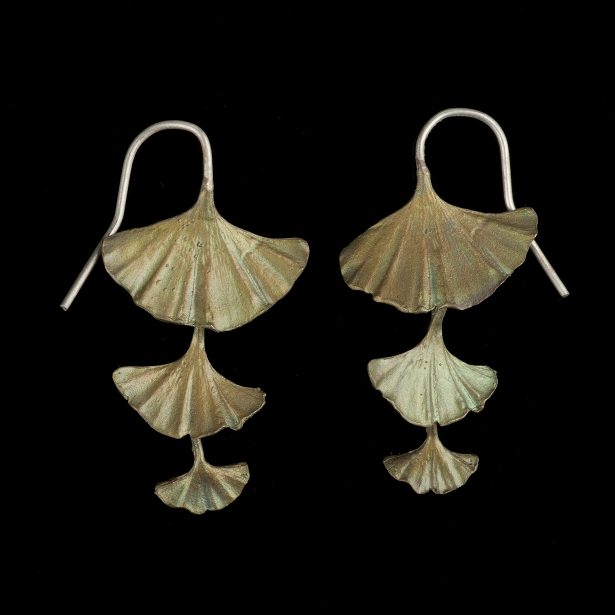 Ginkgo Earrings - Triple Leaf – Michael Michaud US