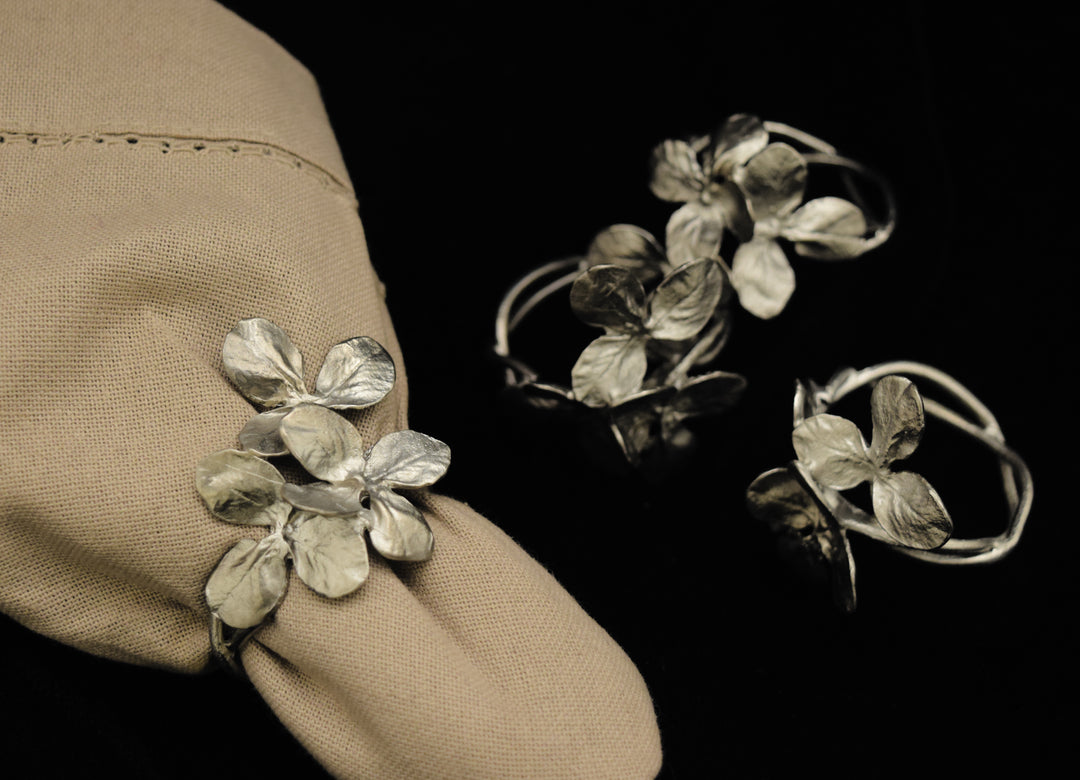 Clover Napkin Rings - Pewter