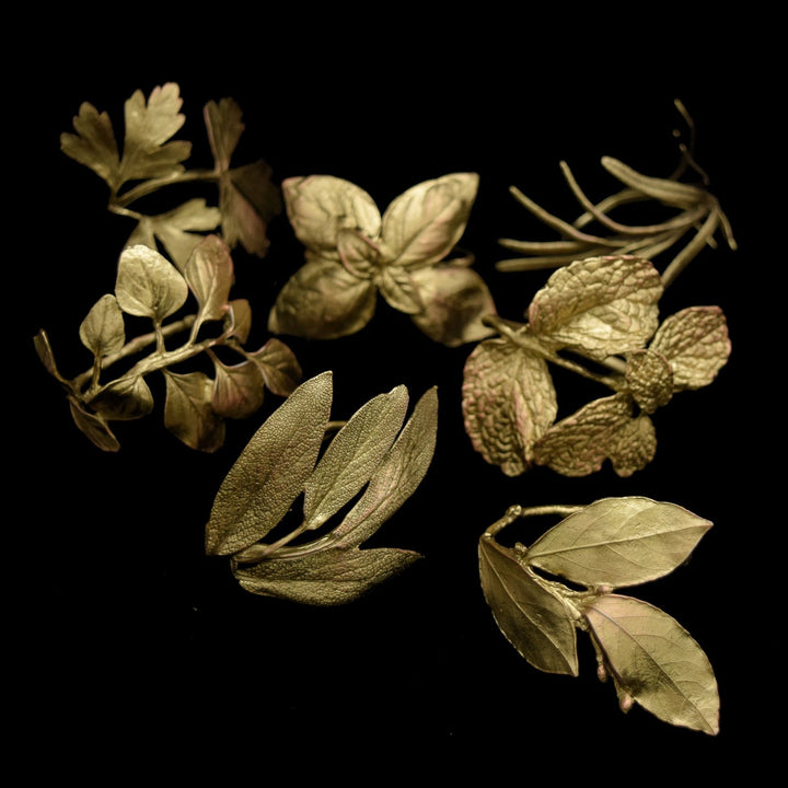 Herb Assortment for Eight Napkin Rings - Bronze