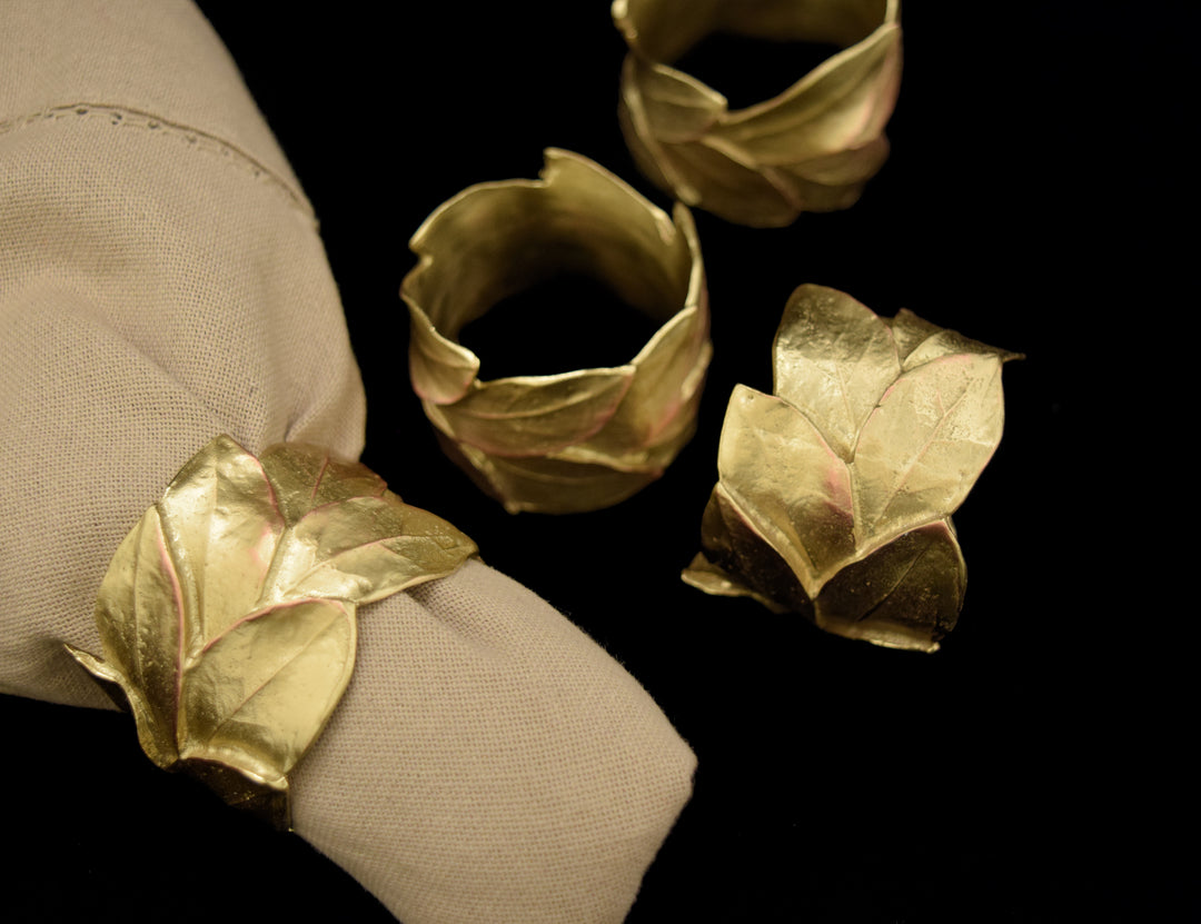 Bay Leaf Napkin Rings - Bronze