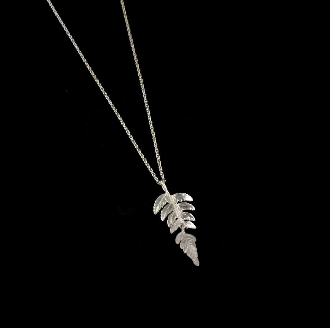 Fine Fern Silver Dainty Pendant