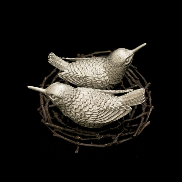 Hummingbird Salt & Pepper Shakers - Pewter