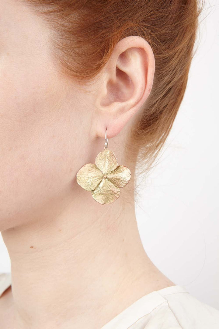 Hydrangea Earrings - Large Petal Wire Drop