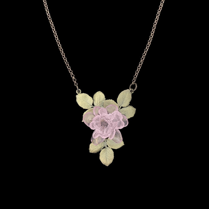 Blushing Rose Pendant - Single Flower