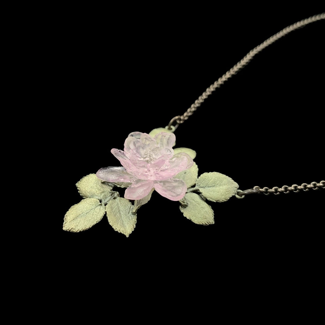 Blushing Rose Pendant - Single Flower