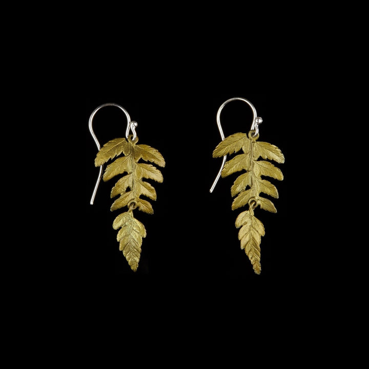 Fern Earrings - Large Single Leaf Wire