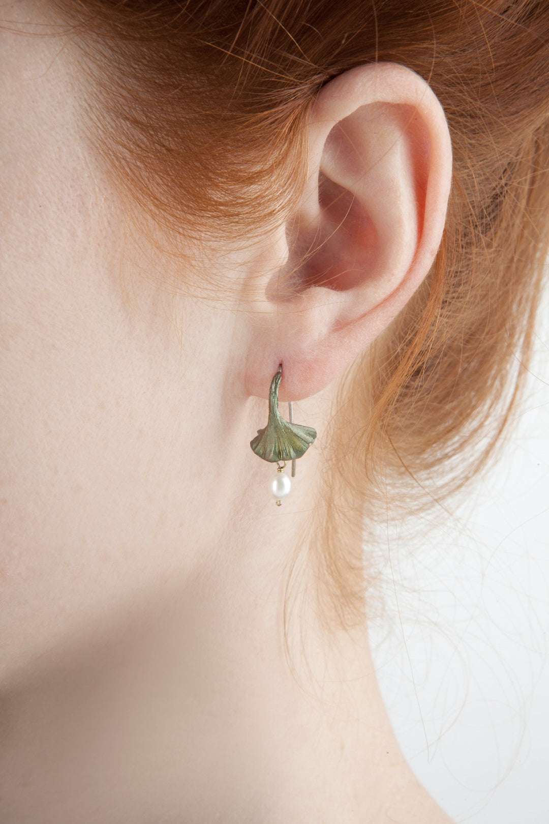 Ginkgo Earrings - Pearl Drop