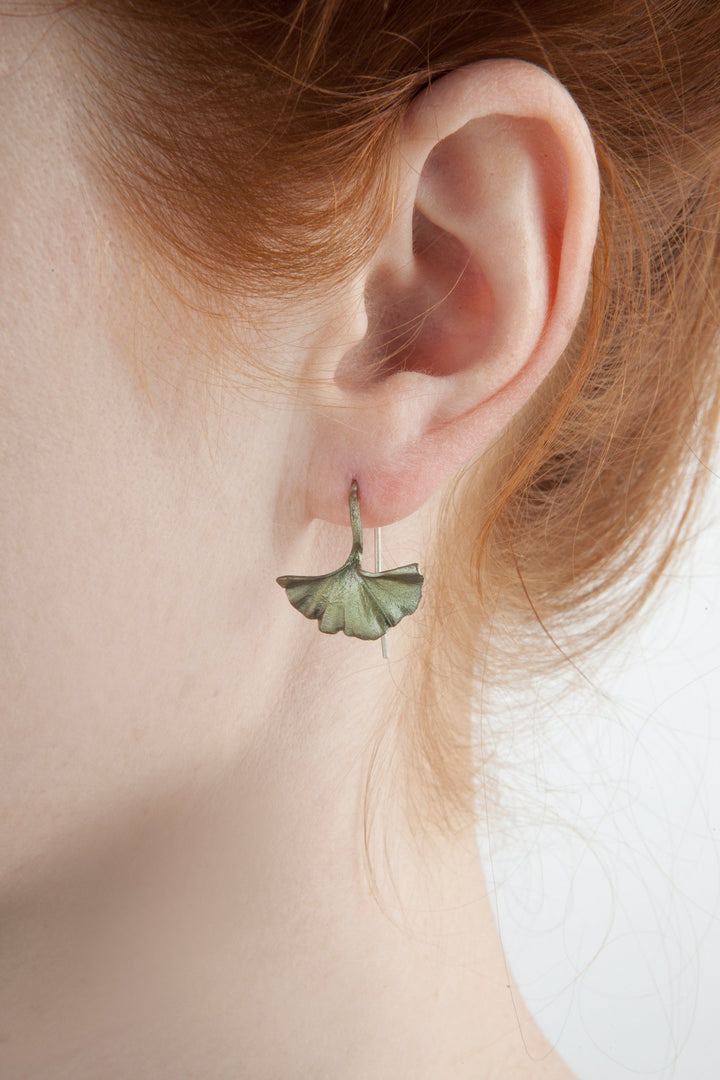 Ginkgo Earrings - Single Leaf