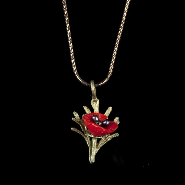 Red Poppy Pendant - Petite