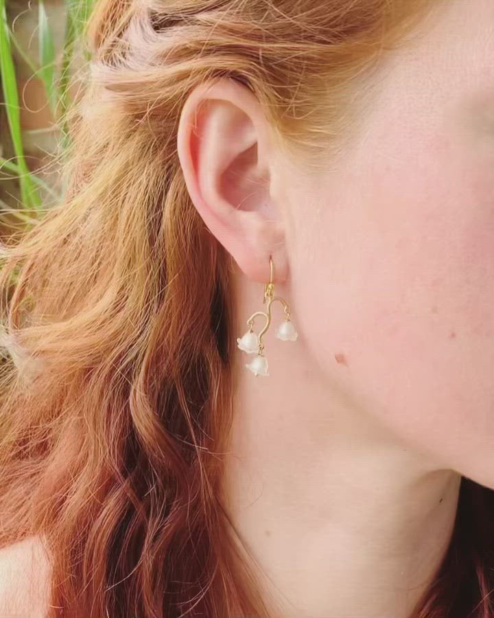 Fine Lily of the Valley Earrings - Dainty Wire